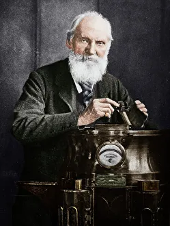 Lord Kelvin with Compass, 1902 Print