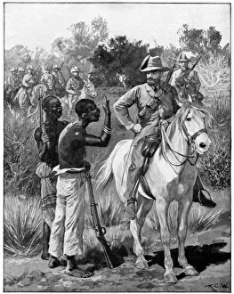 Boer War Soldier Prints: Louis Botha receiving intelligence from a native spy, 2nd Boer War, c1900