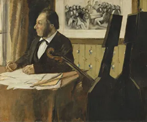 Louis-Marie Pilet, Cellist in the Orchestra of the Paris Opera, 1868-1869. Artist: Degas, Edgar (1834-1917) Louis-Marie Pilet, Cellist in the Orchestra of the Paris Opera, 1868-1869. Artist: Degas, Edgar (1834-1917)