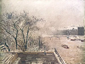 The Louvre under Snow, 1902. Artist: Camille Pissarro The Louvre under Snow, 1902. Artist: Camille Pissarro