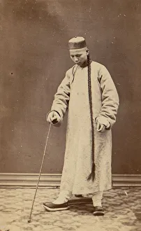 Man with Long Braid, 1870s Print