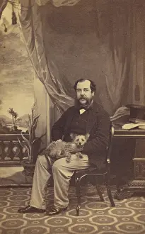 Albumen Silver Print Art Prints: Man with Mustache and Muttonchops