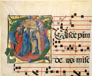 Renaissance Christianity Prints: Manuscript Illumination with the Presentation in the Temple in an Initial S, 1450-60