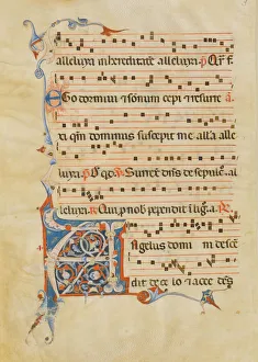 14th Century Italian Antiphonary Manuscript Leaf Print