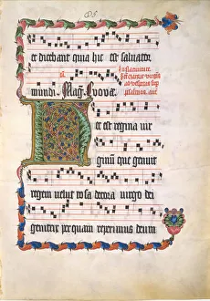 German 15th Century Antiphonary Print
