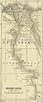 Black And White Maps Prints: Map of Ancient Egypt, 1890. Creator: Unknown