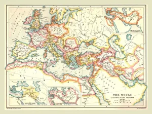 Ancient Rome Map Prints: Map of the Ancient World, (1902). Creator: Unknown
