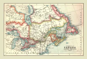 Century Atlas World Maps Prints: Map of the Dominion of Canada, Eastern Provinces, 1902. Creator: Unknown
