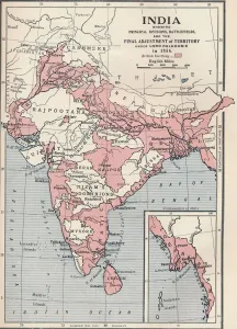 1856 Map of India Print (1906 Cassell's Edition)