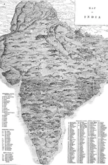 Prints of Map of India, 1857 Agra Prints: Heritage Images Print of Map of India, 1857