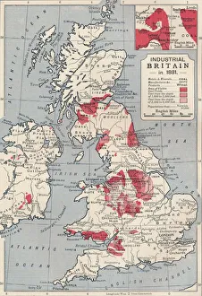 Map of Industrial Britain in 1881, 1906 Print