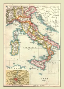 Edinburgh Prints: Heritage Images Print: Map of Italy, 1902