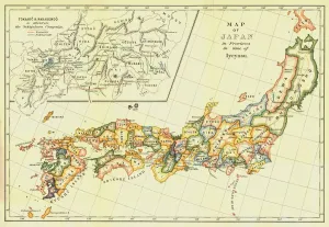 Map of Japan in Provinces in time of Iyeyasu, 1903. Creator: Unknown Map of Japan in Provinces in time of Iyeyasu, 1903. Creator: Unknown