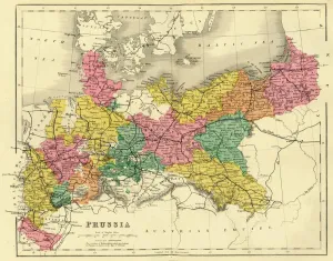 Prints of Map of Prussia, c1872 Map Prints: Map of Prussia, c1872 Print