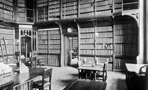 Prints of Map Room, House of Commons Library, Palace of Westminster, London, c1905. A gallery runs around the room Palace Of Westminster Prints: Print of Map Room, Palace of Westminster