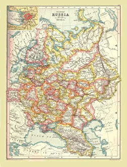 Edinburgh Geographical Institute Maps Prints: Map of Russia, 1902. Creator: Unknown
