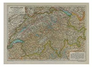 Switzerland Map Prints: Map of Switzerland