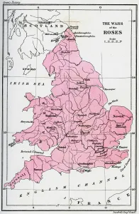 Map of the Wars of the Roses, 15th century (1893) Map of the Wars of the Roses, 15th century (1893)