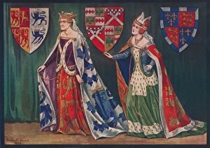 Owain Glyndwr Collection: Margaret, Princess of Wales, 1410. Joice, Lady Tiptoft, 1460, 1926. Artist: Herbert Norris
