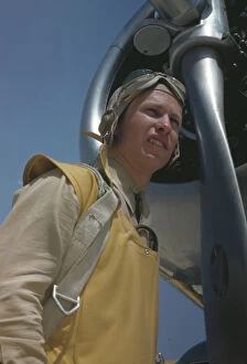 Alfred Palmer Collection: Marine lieutenant, pilot with the power towing plane at page Field, Parris Island, S. C. 1942