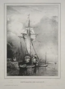 Six Marines: Environs of Rouen, France, 1832. Creator: Paul Hüet (French, 1803-1869) Six Marines: Environs of Rouen, France, 1832. Creator: Paul Hüet (French, 1803-1869)
