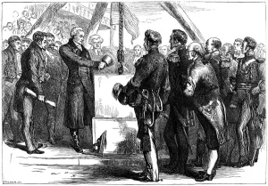 The Marquis de Lafayette laying the cornerstone of the Bunker Hill monument, 1825 (c1880) The Marquis de Lafayette laying the cornerstone of the Bunker Hill monument, 1825 (c1880)