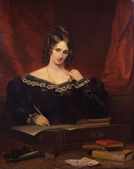 Mary Shelley, 1831 Print by Samuel John Stump