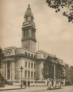 Prints of Marylebone Town Hall, One of the Most Eminent of Londons New Buildings, c1935. The Town Hall on Marylebone Road in central London opened in 1920 Related Prints: Heritage Images Print: Marylebone Town Hall, c1920