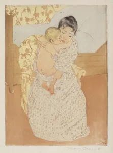 Maternal Caress, c. 1891. Creator: Mary Cassatt Maternal Caress, c. 1891. Creator: Mary Cassatt