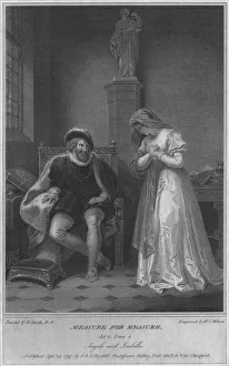 William Shakespeare Images Prints: Measure for Measure. Act 2. Scene 4. Angelo and Isabella, 1797. Artist: WC Wilson
