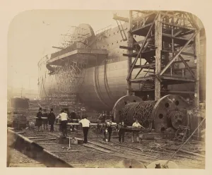 Prints of Men at Work Beside the Launching Chains of the Great Eastern, November 18, 1857 Robert Howlett Prints: Men at Work Beside the Launching Chains of the Great Eastern Print, 1857