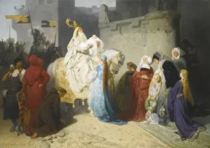 Merlin presents King Arthur, 1873 Print
