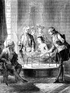 Print of Mesmer's tub, c1870