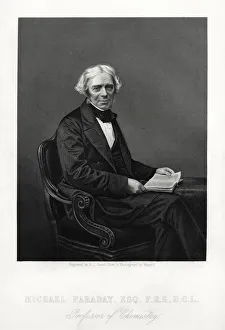 Michael Faraday Portrait Prints: Michael Faraday, British scientist, c1880. Artist: DJ Pound