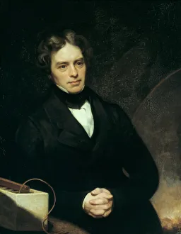 Michael Faraday Biography Prints: Michael Faraday, English chemist and physicist, 1842. Artist: Thomas Phillips