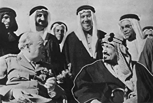 King Ibn Saud of Saudi Arabia, 1945 Print