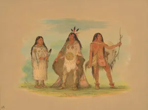 Three Minatarree Indians, 1861 Print: Ee-ah-chin-che-a and Seet-see-be-a