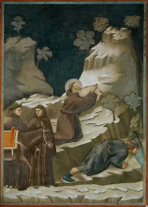 Giotto di Bondone's Miracle of the Spring Print, 1295-1300