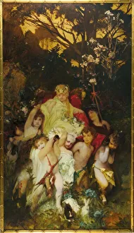 Allegory Painting Prints: Modern Amoretti, Triptych, central panel, 1868. Creator: Makart, Hans (1840-1884)