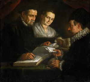 The money-changer Orazio Lago, his wife and a client The money-changer Orazio Lago, his wife and a client