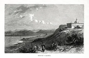 Mount Carmel, Israel, 19th century.Artist: J Quartley Mount Carmel, Israel, 19th century.Artist: J Quartley