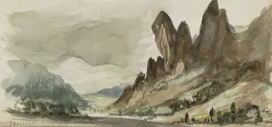 Romantic Landscape Painting Prints: Mountain landscape in Thuringia, 1840. Creator: Johannes Tavenraat