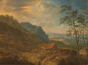 Mountainous Landscape with Farm Print, 1663 by Herman Saftleven the Younger