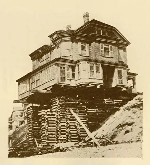 British Civil Engineering Prints: Moving a House Bodily, c1930. Creator: Unknown