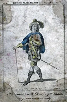 Mr Woodward in the character of Bobadil, 1776.Artist: J Reading Mr Woodward in the character of Bobadil, 1776.Artist: J Reading