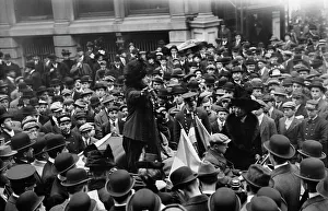 Mrs. H.S. Blatch in Wall St. Print, circa 1910-1915, photograph on paper