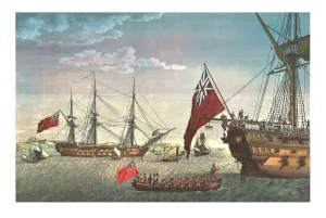 Napoleon goes aboard the Northumberland for his journey to St Helena, 8 August 1815, (c1850) Napoleon goes aboard the Northumberland for his journey to St Helena, 8 August 1815, (c1850)