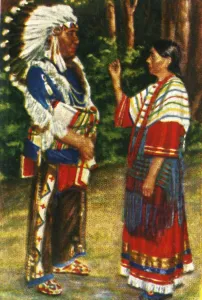 Cigarette Card Album Images Prints: Native American couple, c1928. Creator: Unknown