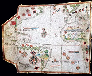 1558 Nautical Chart Print from the British Museum Collection