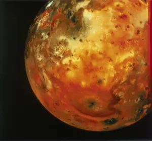 Nearly full view of Io, one of the moons of Jupiter, 1979 Nearly full view of Io, one of the moons of Jupiter, 1979